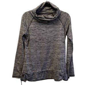 4/$25 Reebok Top Running Athletic Waist Tie Cowl Neck Thumbhole‎ Gray Womens M